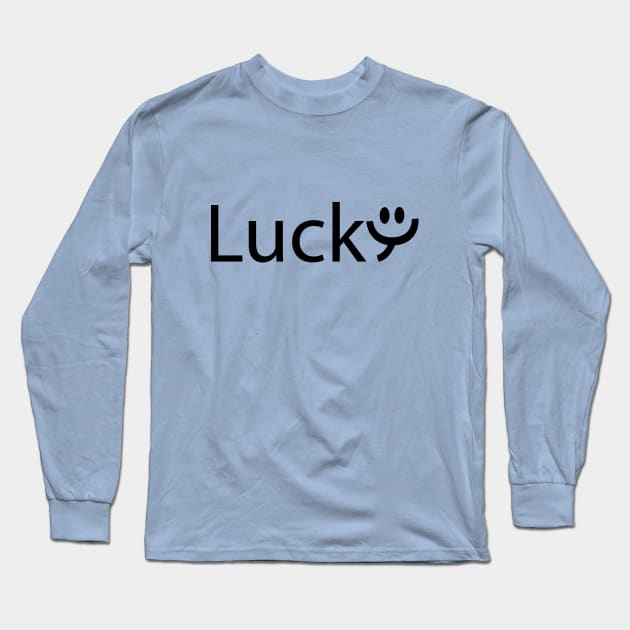 Lucky feeling lucky typography design Long Sleeve T-Shirt by DinaShalash